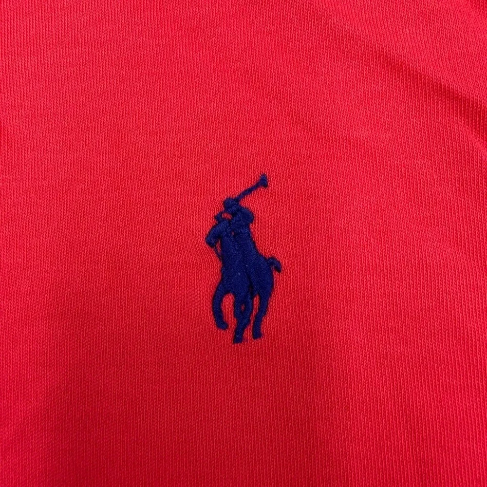 Polo Ralph Lauren Mens Medium Red Short Sleeve Custom Fit Pique Polo Shirt